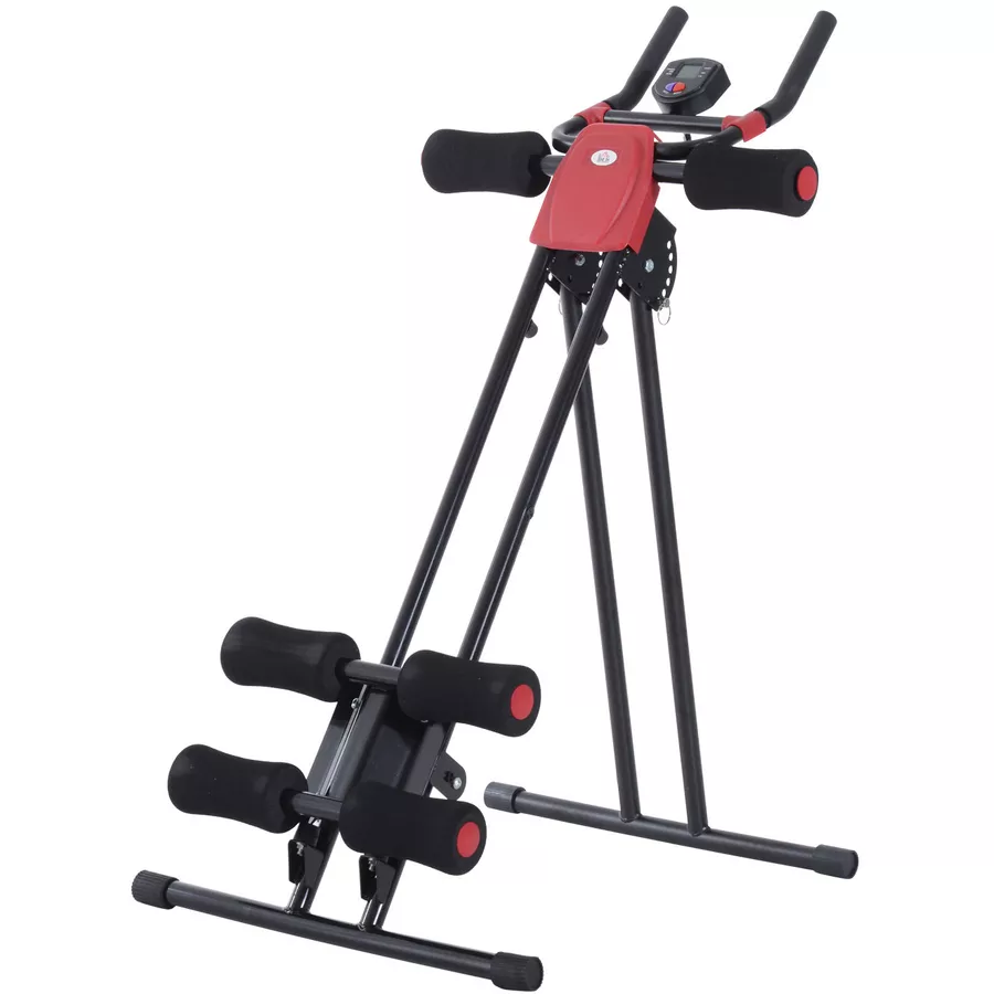 HOMCOM Bauchtrainer mit LED Display schwarz, rot