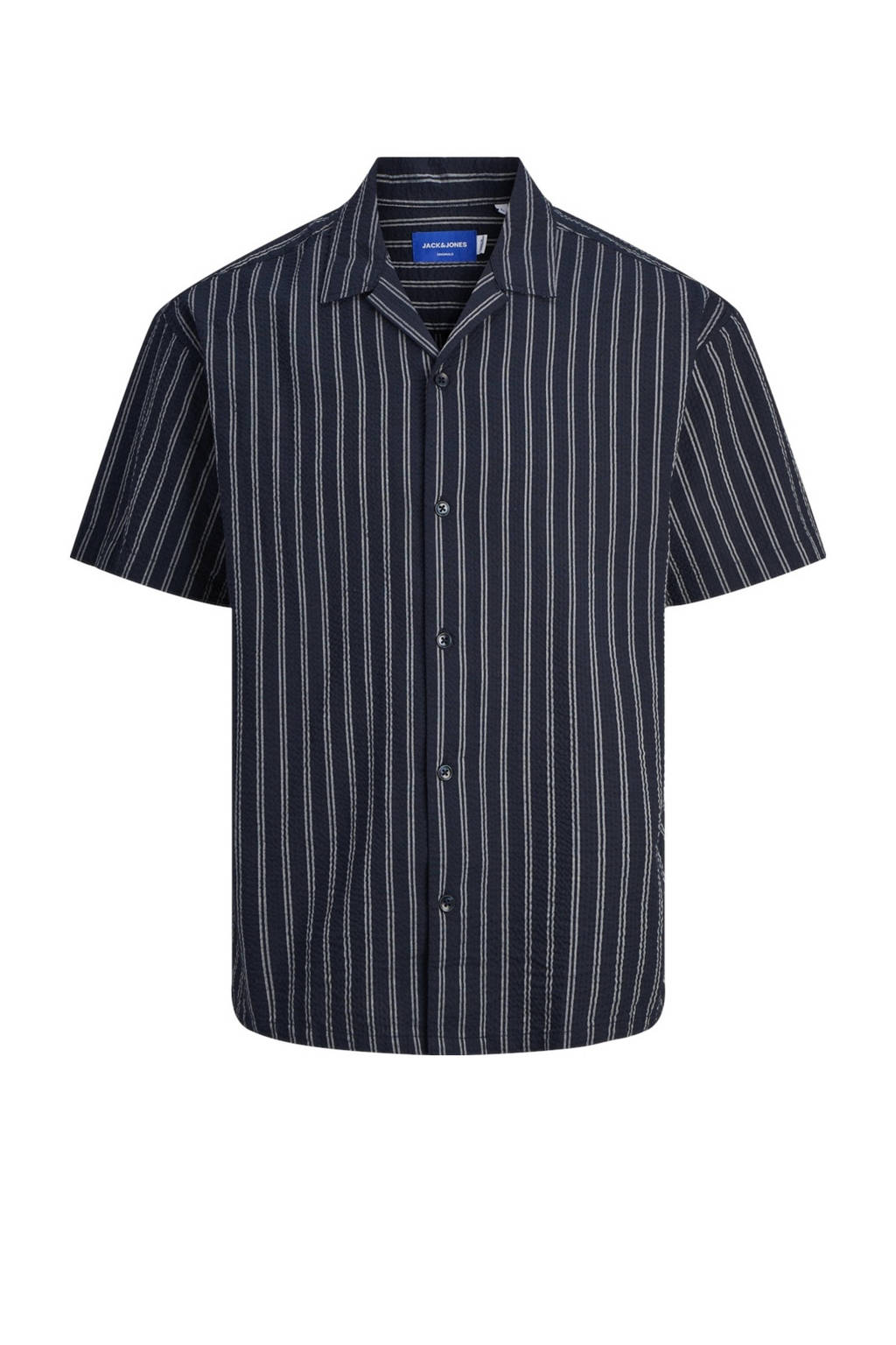 JACK & JONES gestreept overhemd JORPALMA donkerblauw/wit