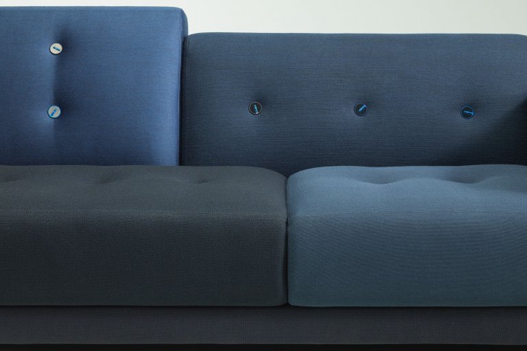 Vitra Polder Compact bank rood armleuning links