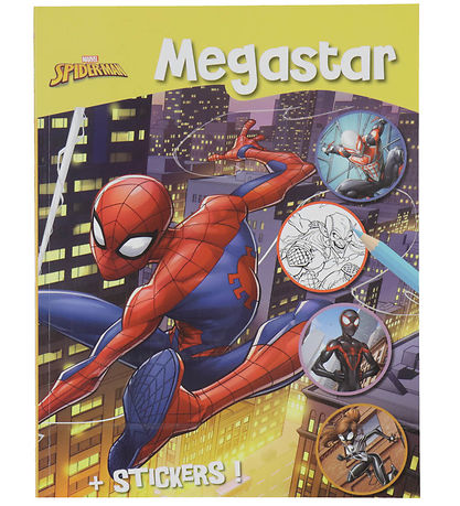 Megastar Malebog m. Klisterm?rker - 128 Sider - Marvel Spiderman
