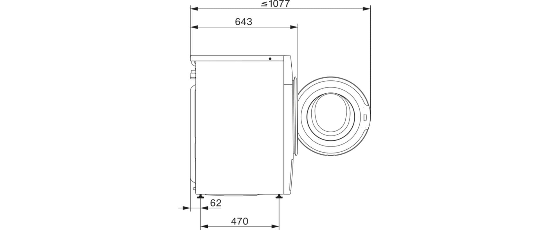 Waschmaschine WWE 300-80 CH Rechts<br>Frontloader mit 8 kg Ladekapazität