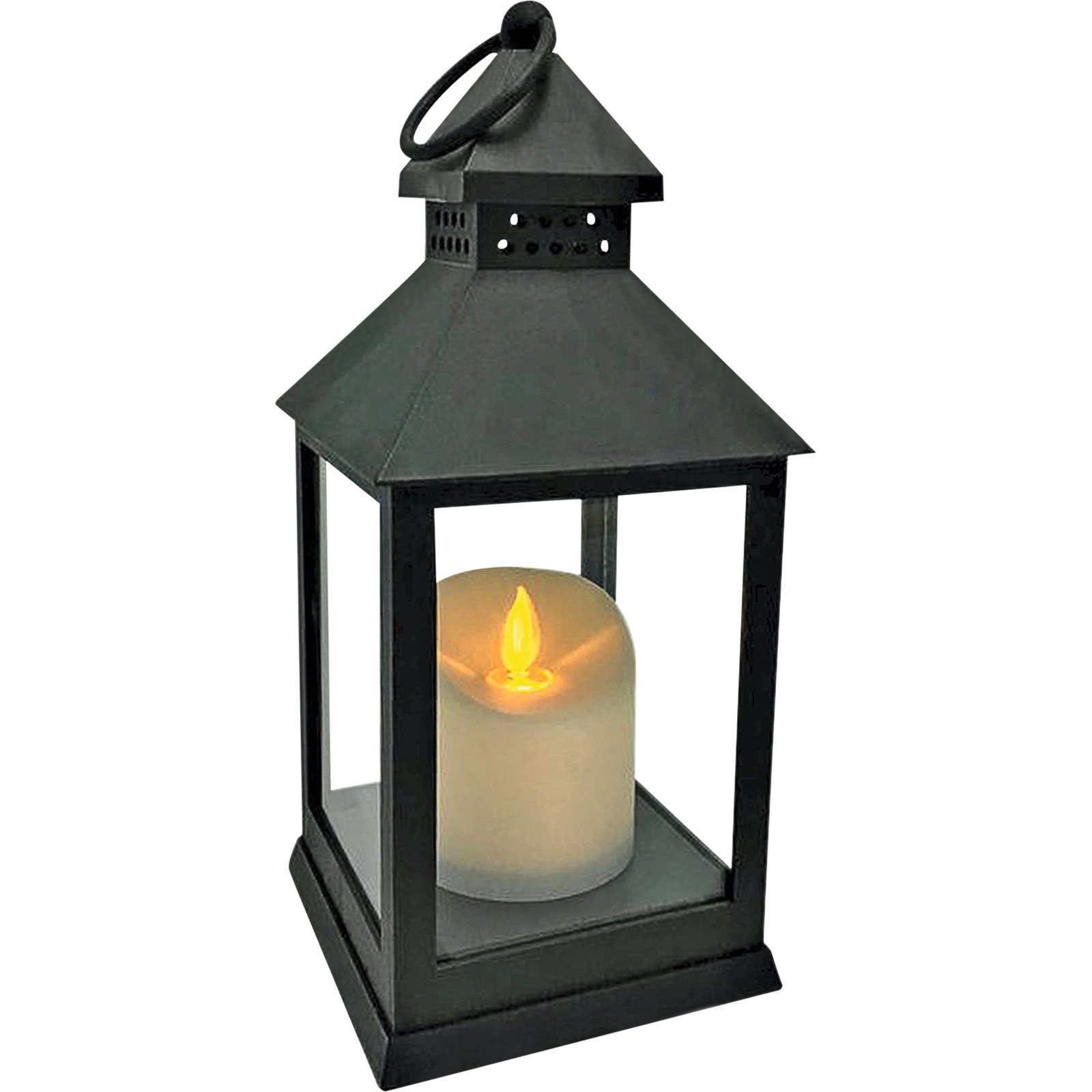 LED Laterne inkl. Kerze/Timer 10.5x24cm