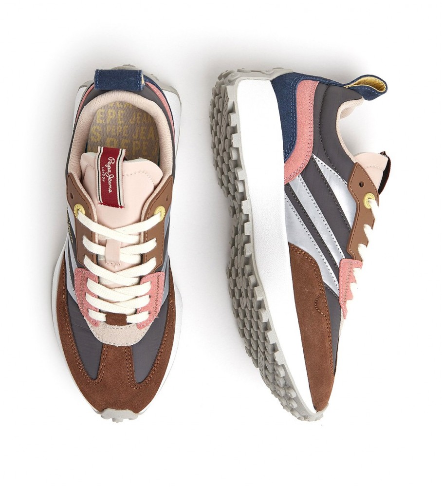 Tênis Pepe Jeans Lucky Grand de couro marrom