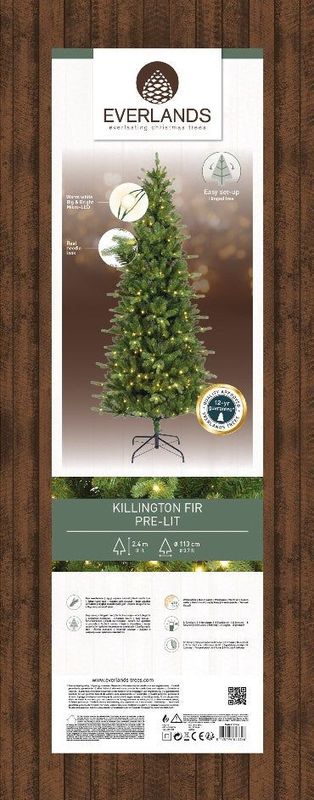Kunstkerstboom Killington Fir - 240cm - 460 LED - Groen