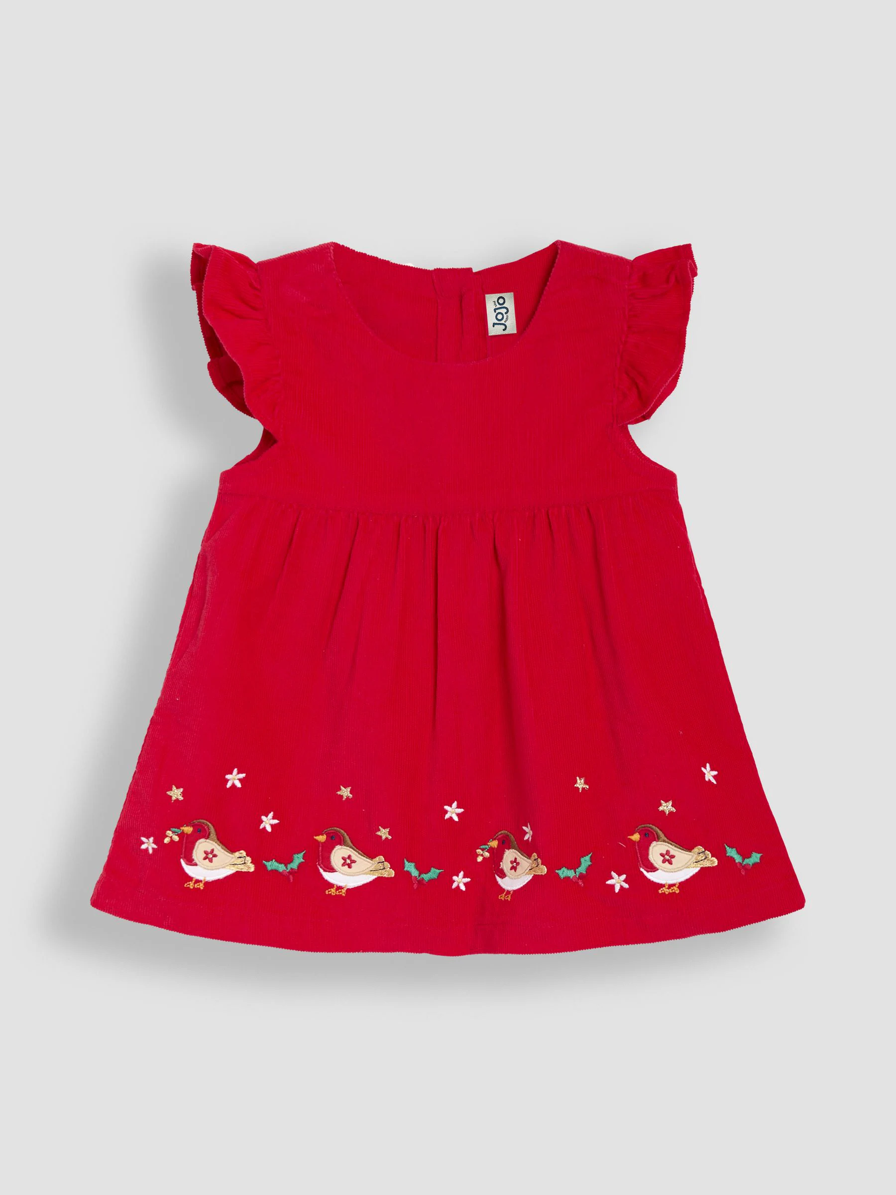 JoJo Maman Bébé Embroidered Cord Baby Dress & Body Set