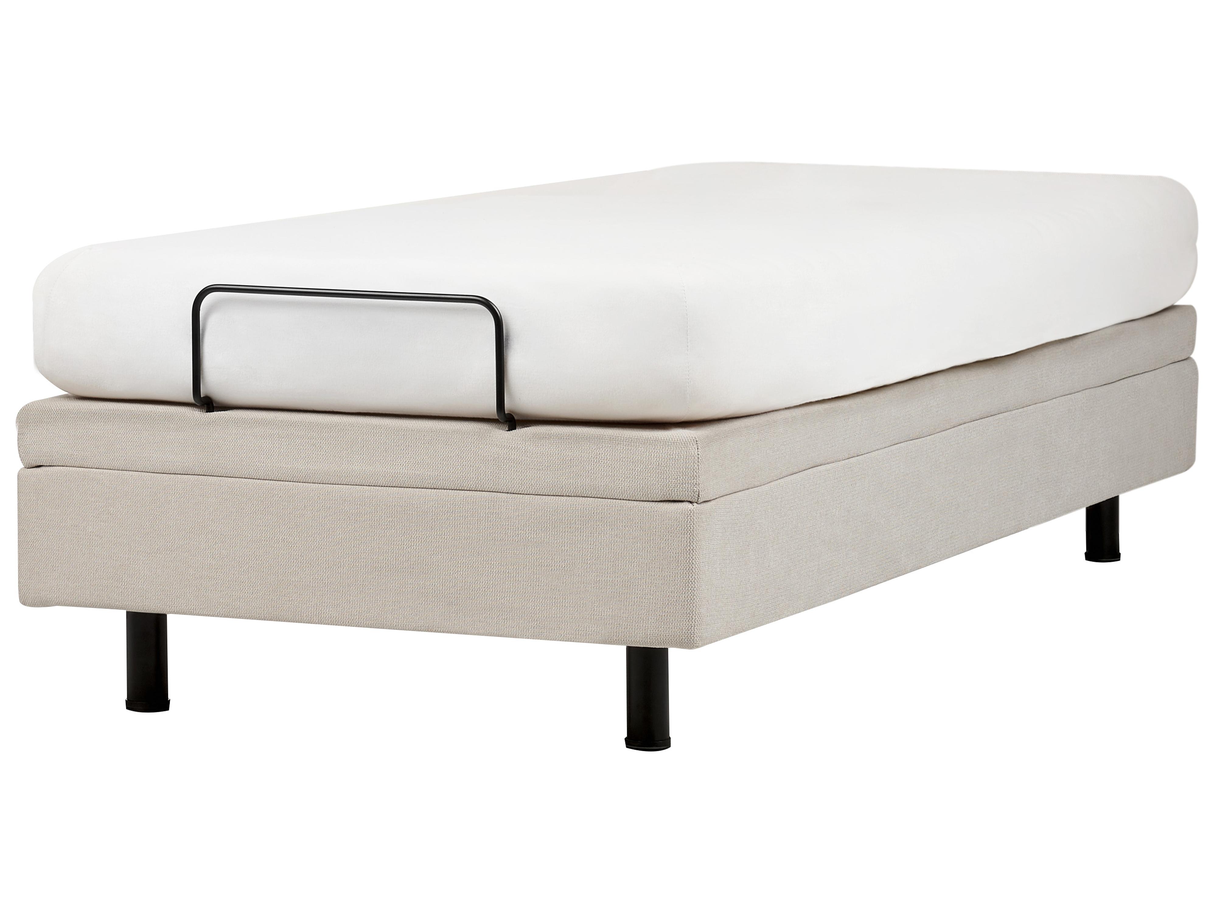 Verstelbaar bed zonder hoofdbord Stof CASTELLAN 90 x 200 cm Lichtbeige