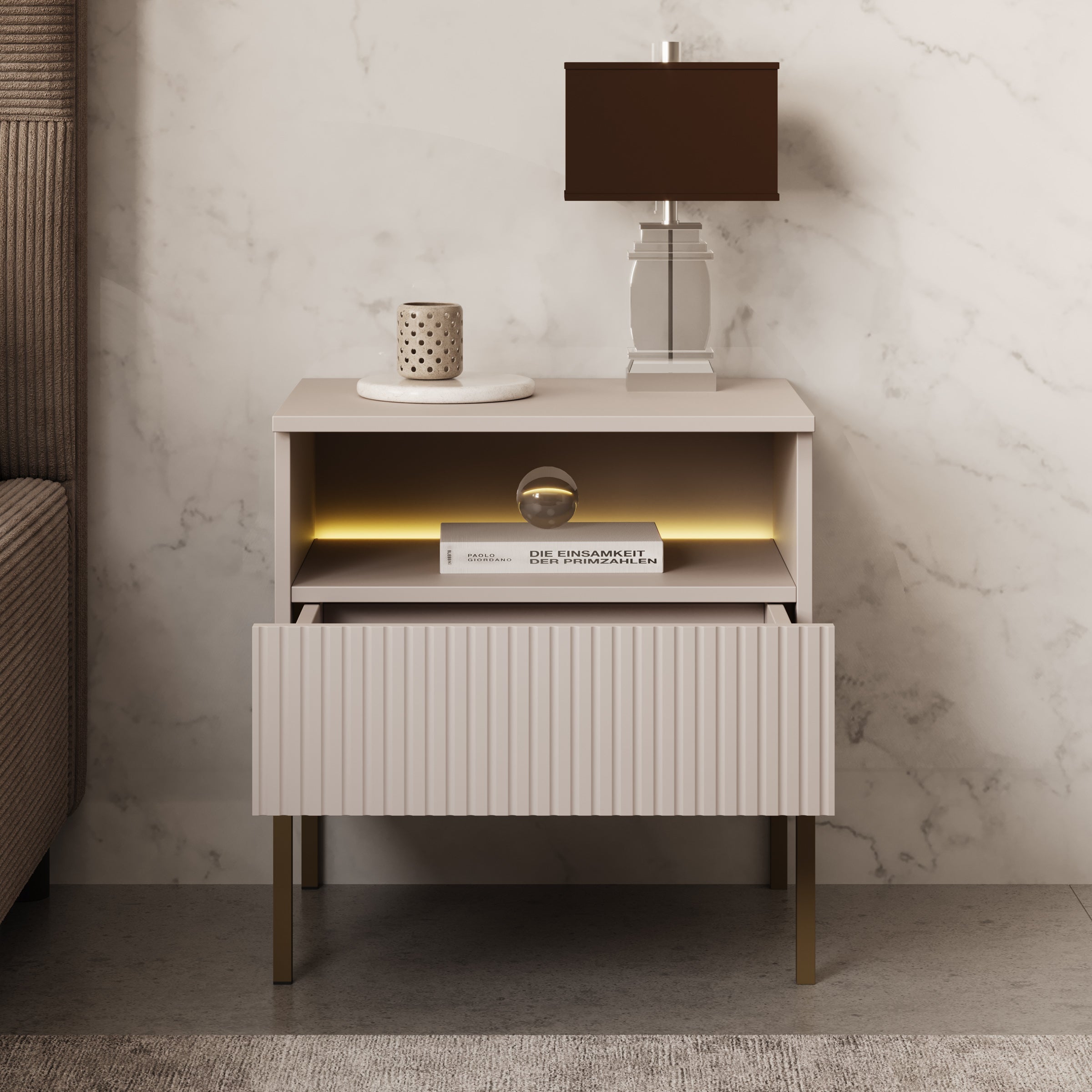 Meubella - Legend - Nachtkastje - Beige