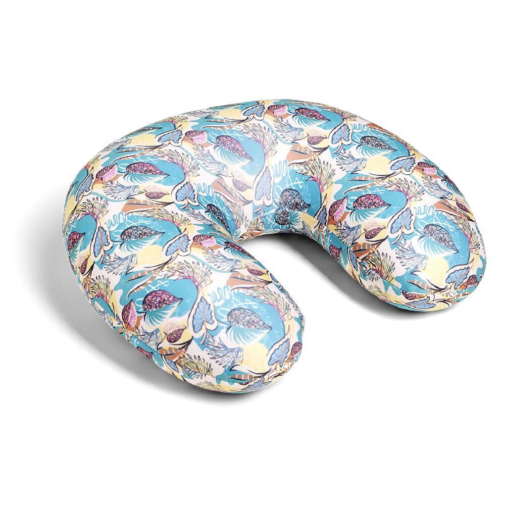 Coussin de voyage feuillage multicolore 28x28x9cm