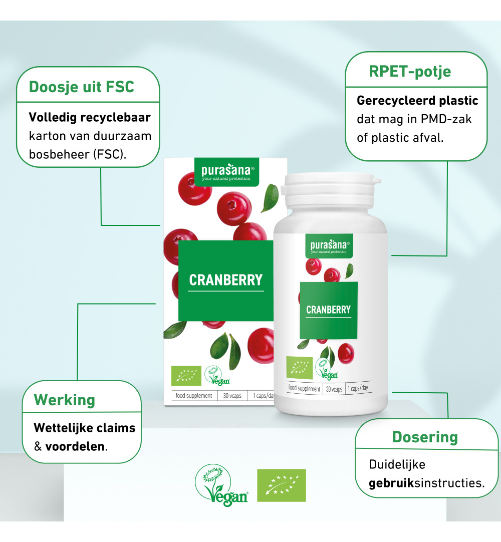 Purasana Cranberry/Canneberge Vegan Bio (30 vega capsules)