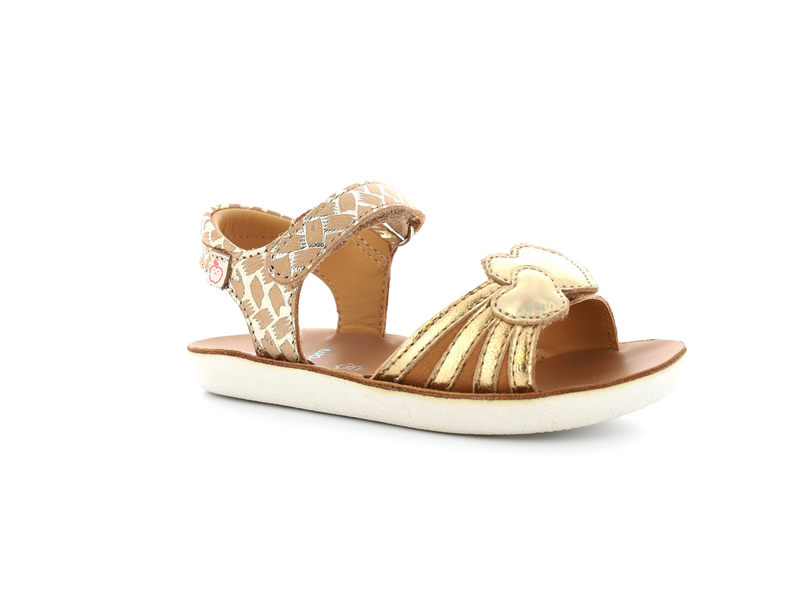 Shoopom-GOA HEART Cuir Miel or