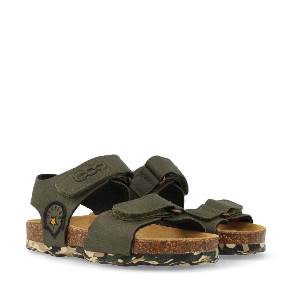 Develab 48319leren sandalen donkergroen