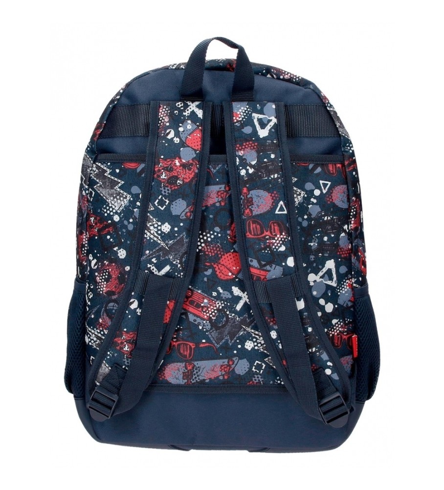 Movom Mochila escolar Movom Free time dos compartimento 46 cm marino