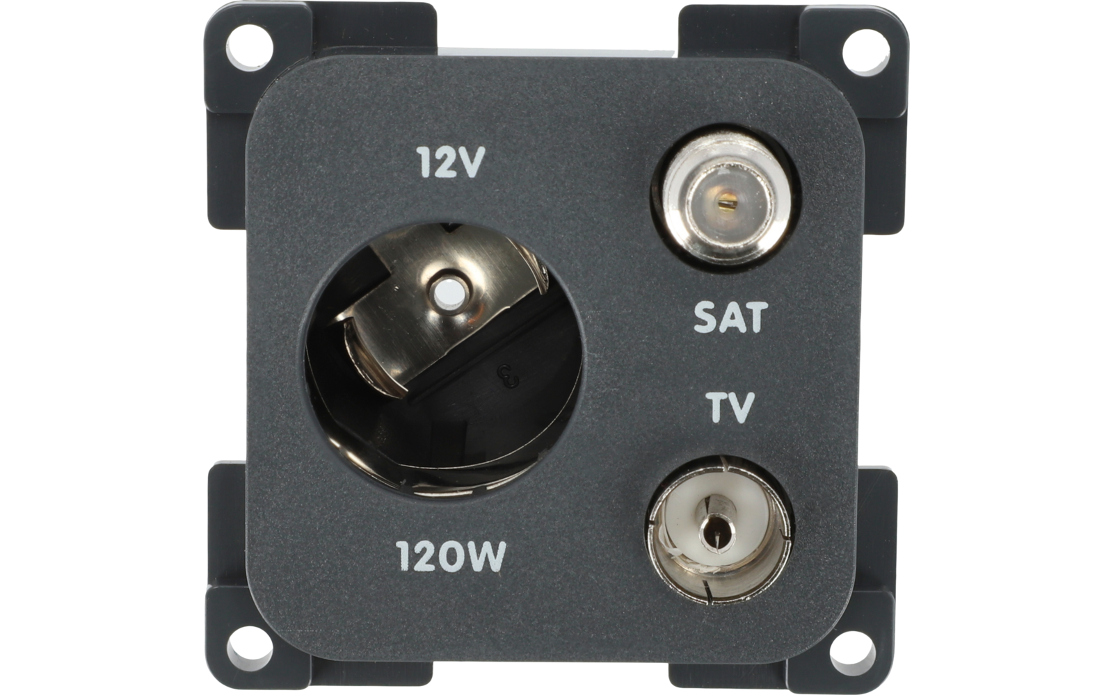 Inprojal System 10.000 Kombi Steckdose 12V mit TV und SAT schiefergrau