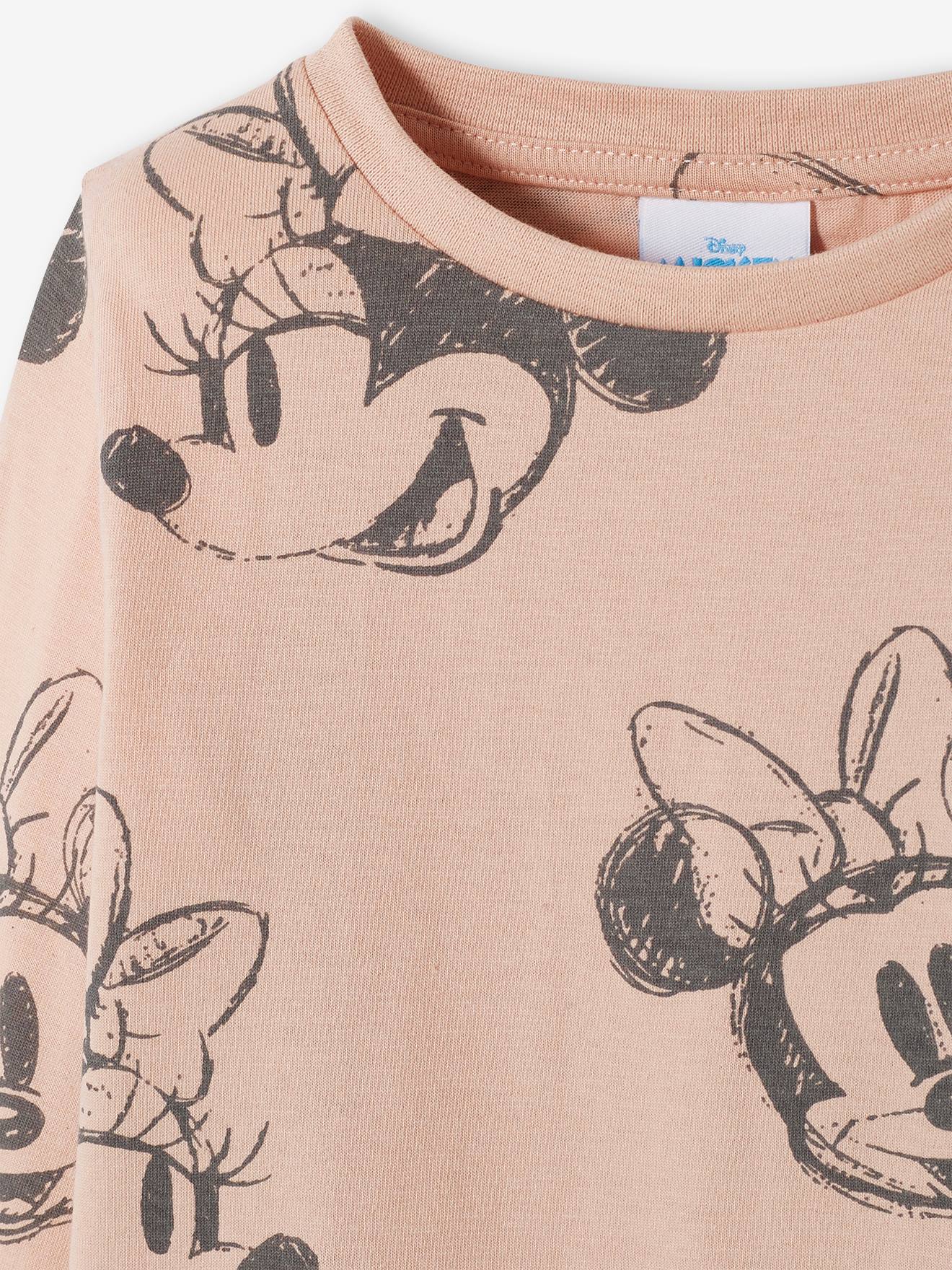 Camiseta de manga comprida DS® Minnie, estampa rosa escuro