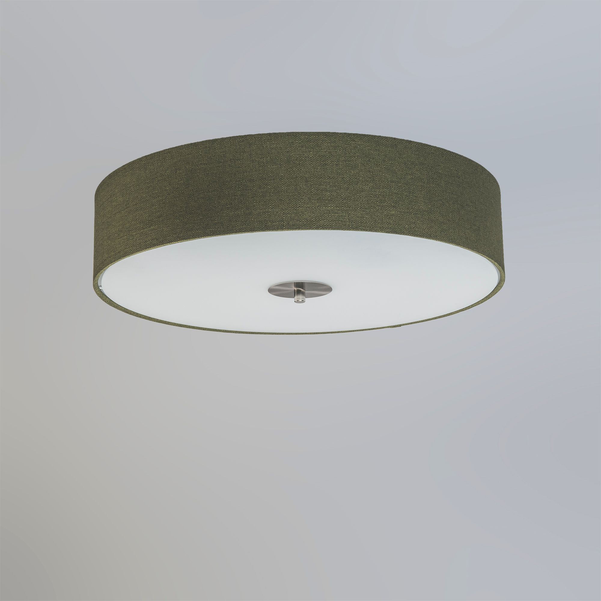 Landelijke plafondlamp groen 50 cm - Drum Jute