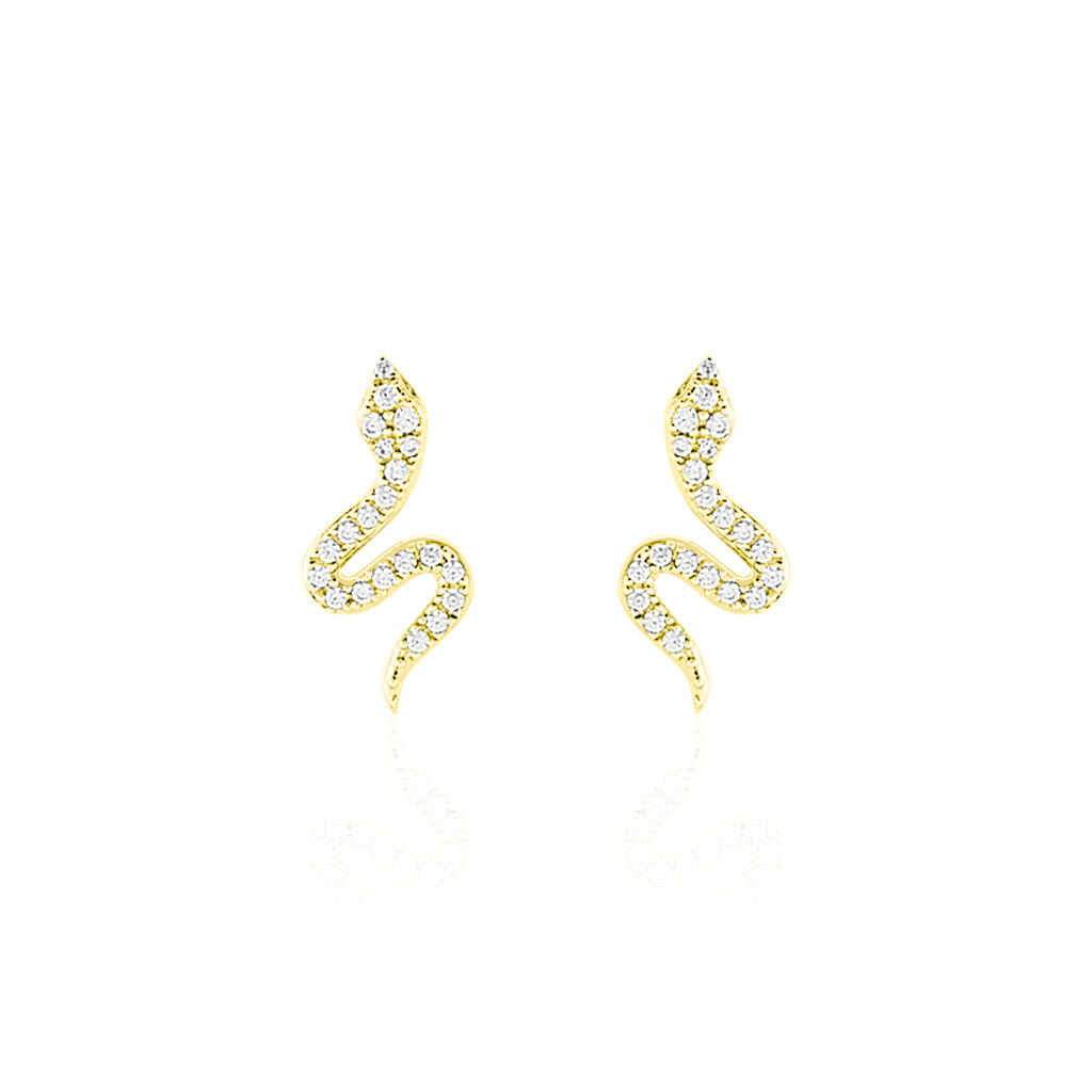 Boucles D'oreilles Pendantes Dorilis Or Jaune Oxyde De Zirconium