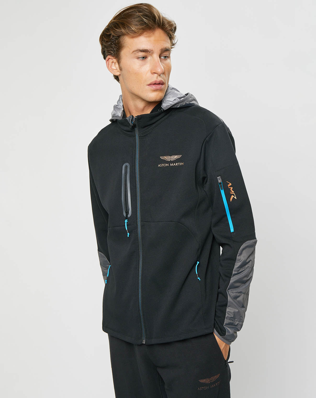 Hackett London Blouson Sweat Hybride Aston Martin Racing noir