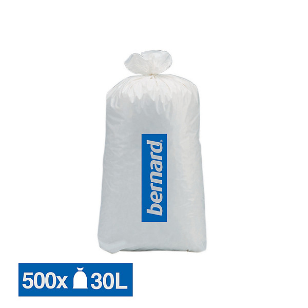 Sacs poubelle déchets courants Bernard blancs 30 L, lot de 500