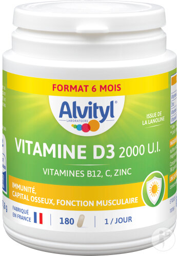 Alvityl Vitamine D3 2000UI 180 Comprimés