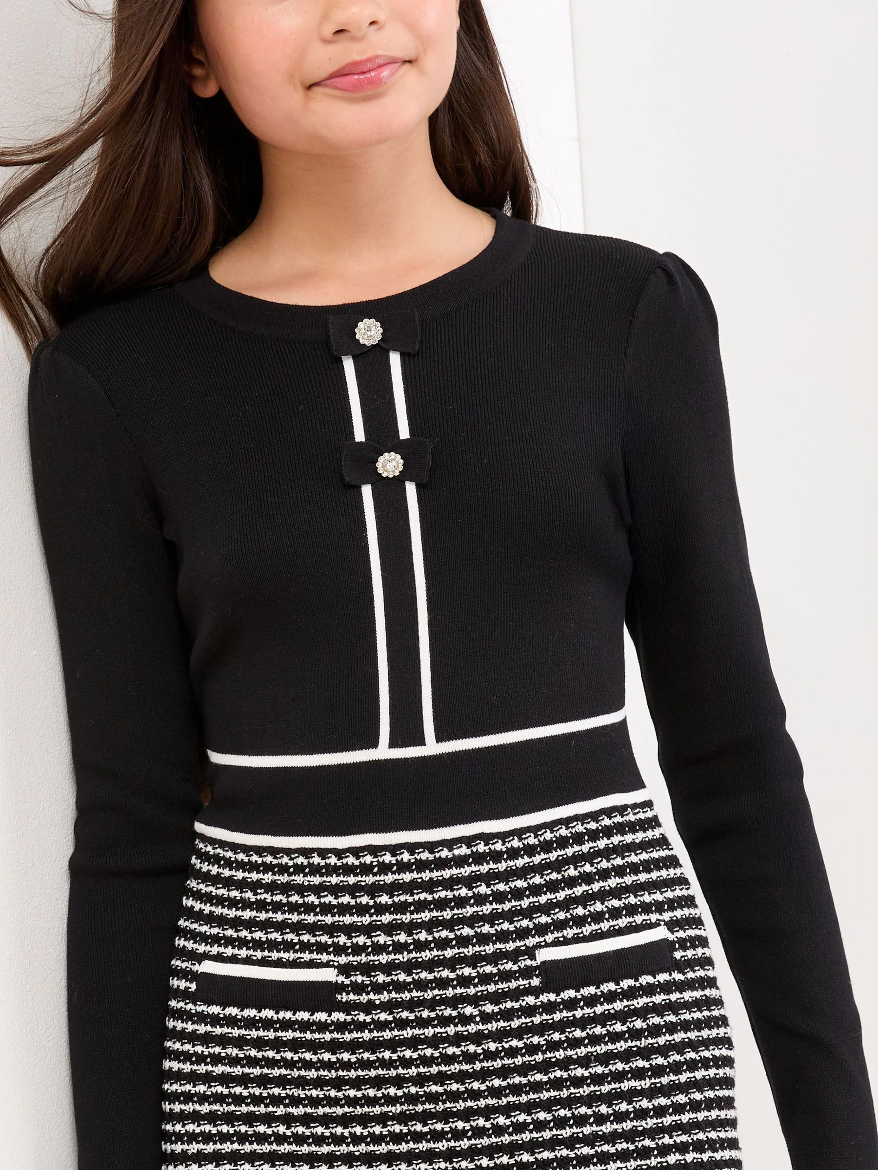 Lipsy 2-In-1 Bouclé gebreide jurk (5-16jaar)
