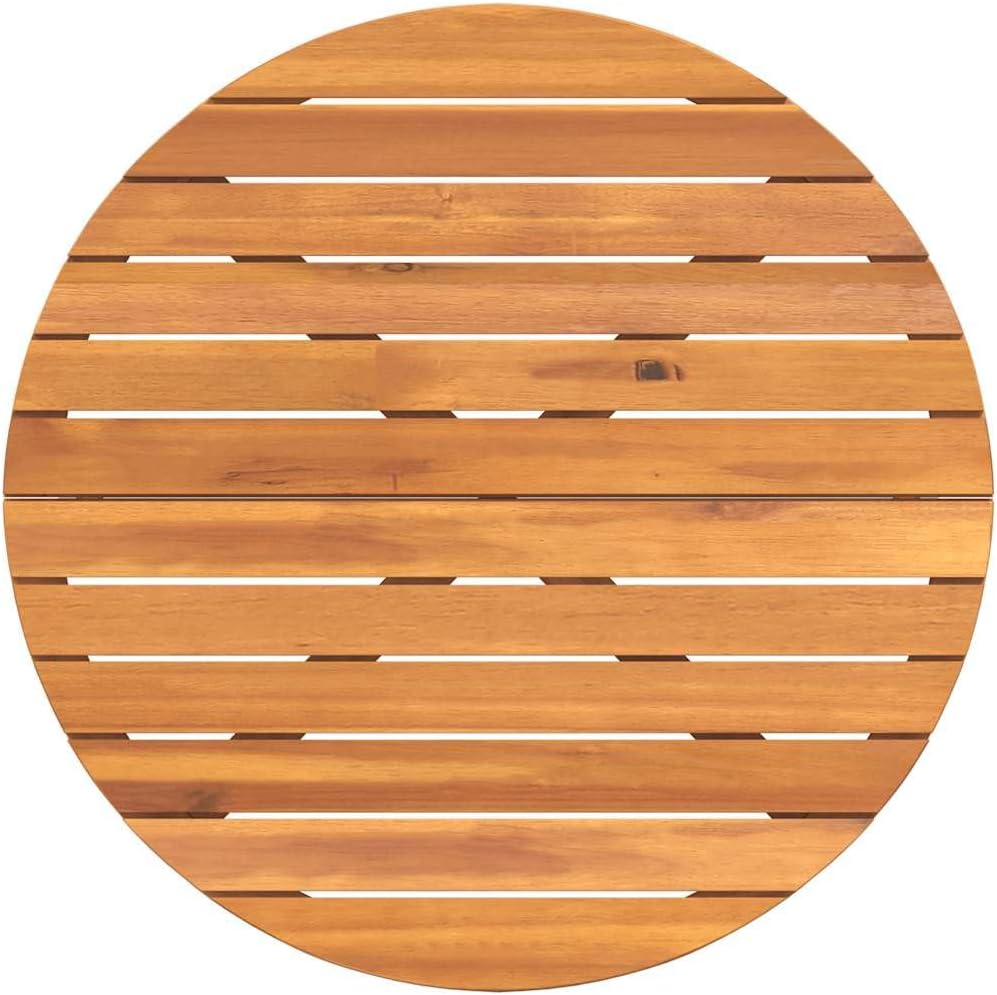 5-teiliges Garten-ESS-Set aus Massivholz Akazie, Ø90cm Runder Tisch mit 4 Stühlen, Geöltes Holz für Terrasse Balkon, Witterungsbeständiges Outdoor-Möbelset