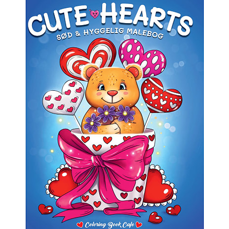 Cute Hearts malebog - Coloring Book Café