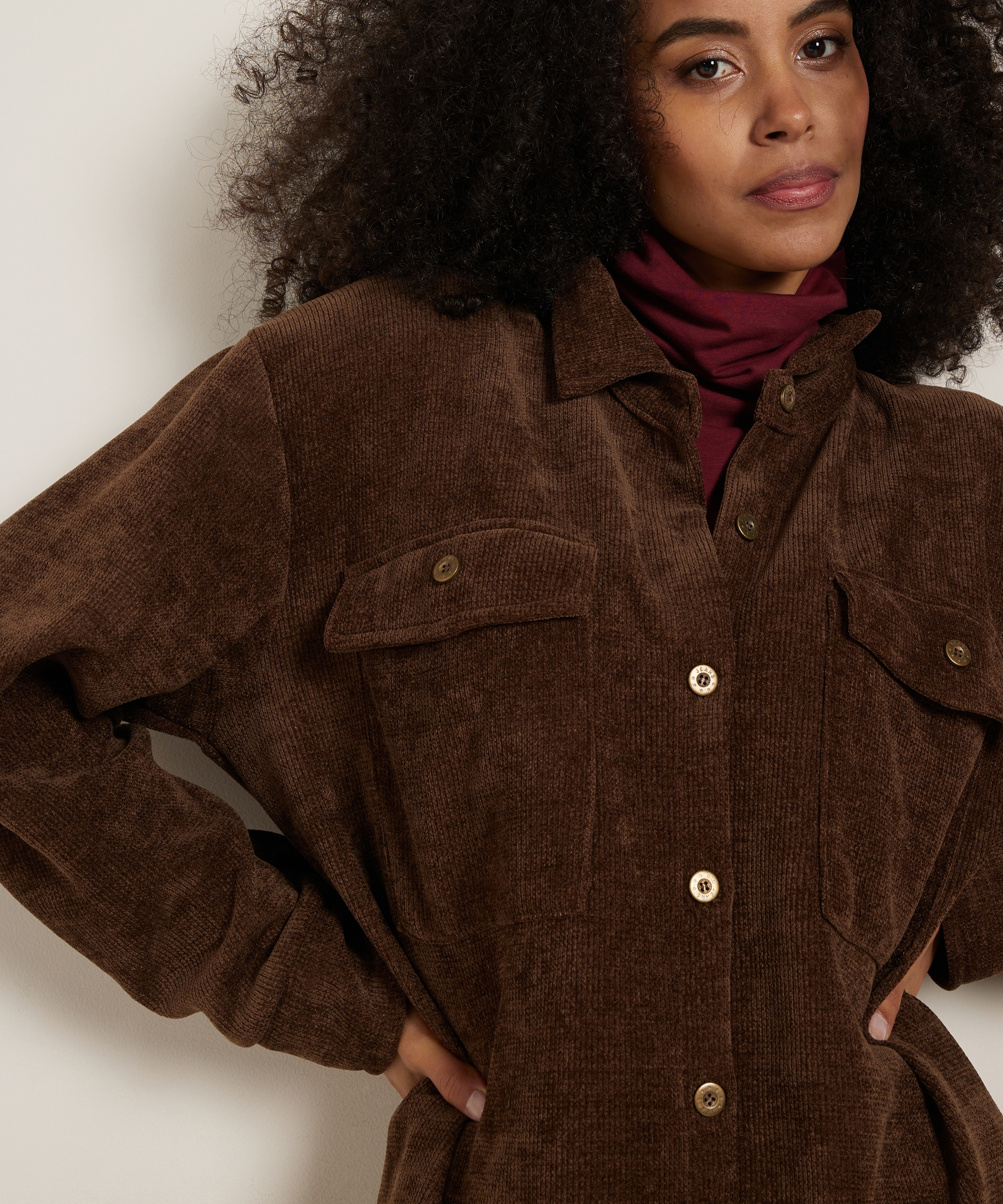 lange blouse ribvelvet