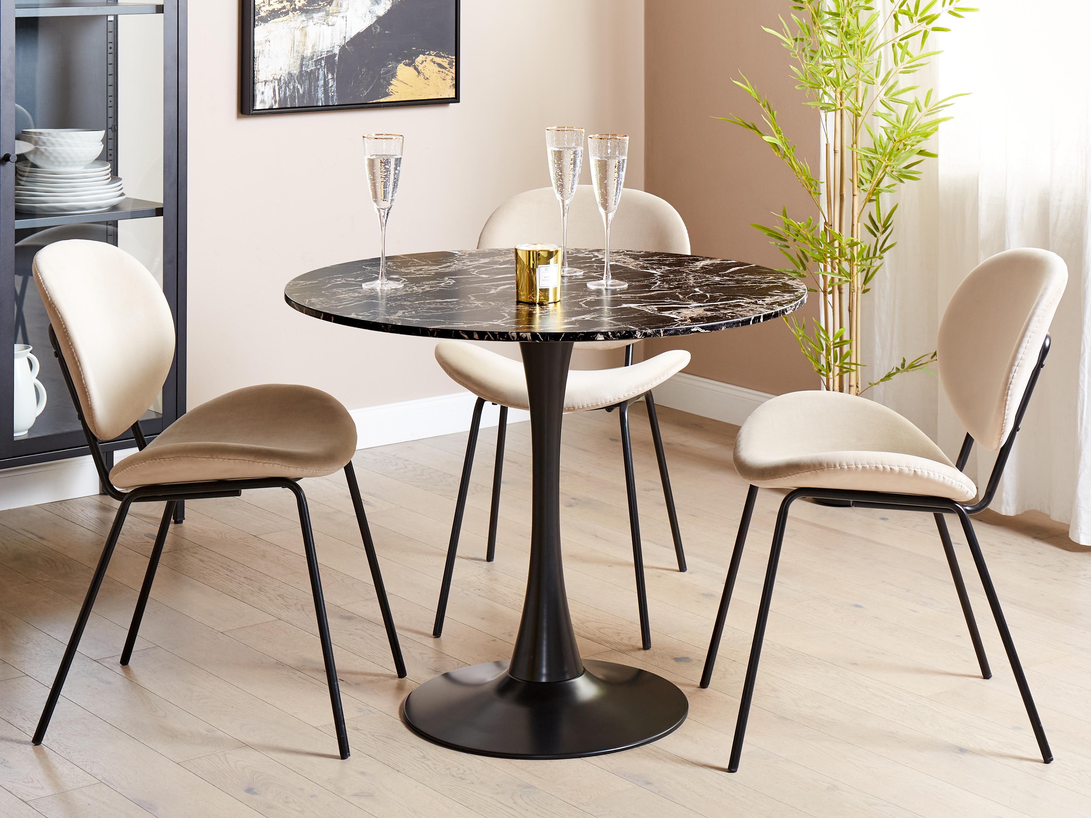 Eettafel BOCA Zwart marmer 90 cm 90 cm
