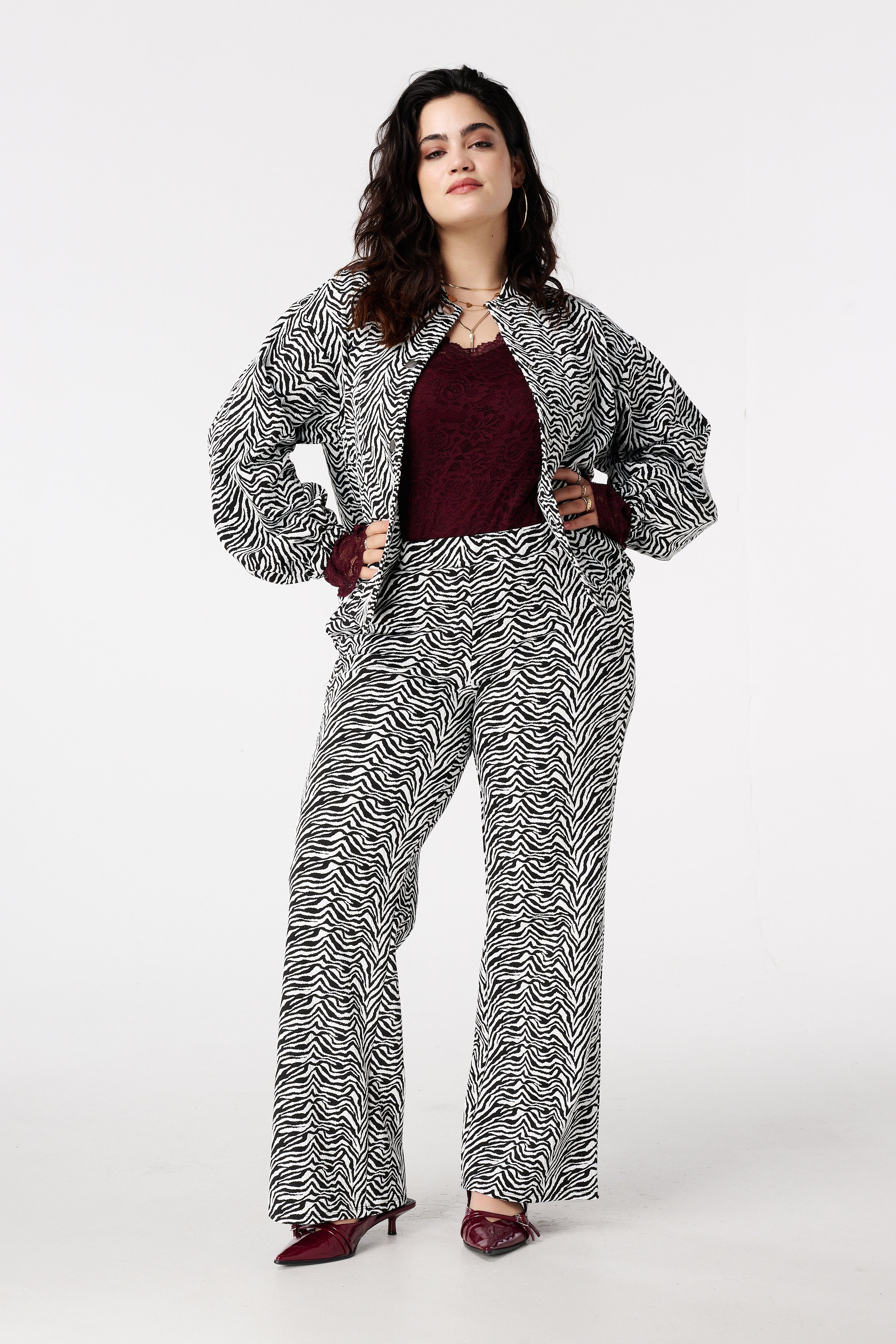 Zebra bomber jacket Multi zwart-wit