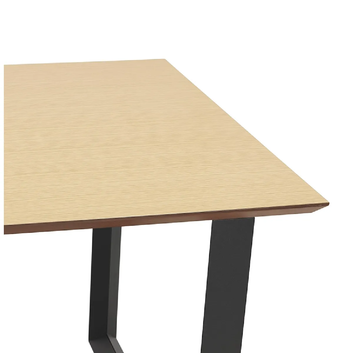 Alterego Bureau GIMINI bois naturel/métal noir - 130x70 cm