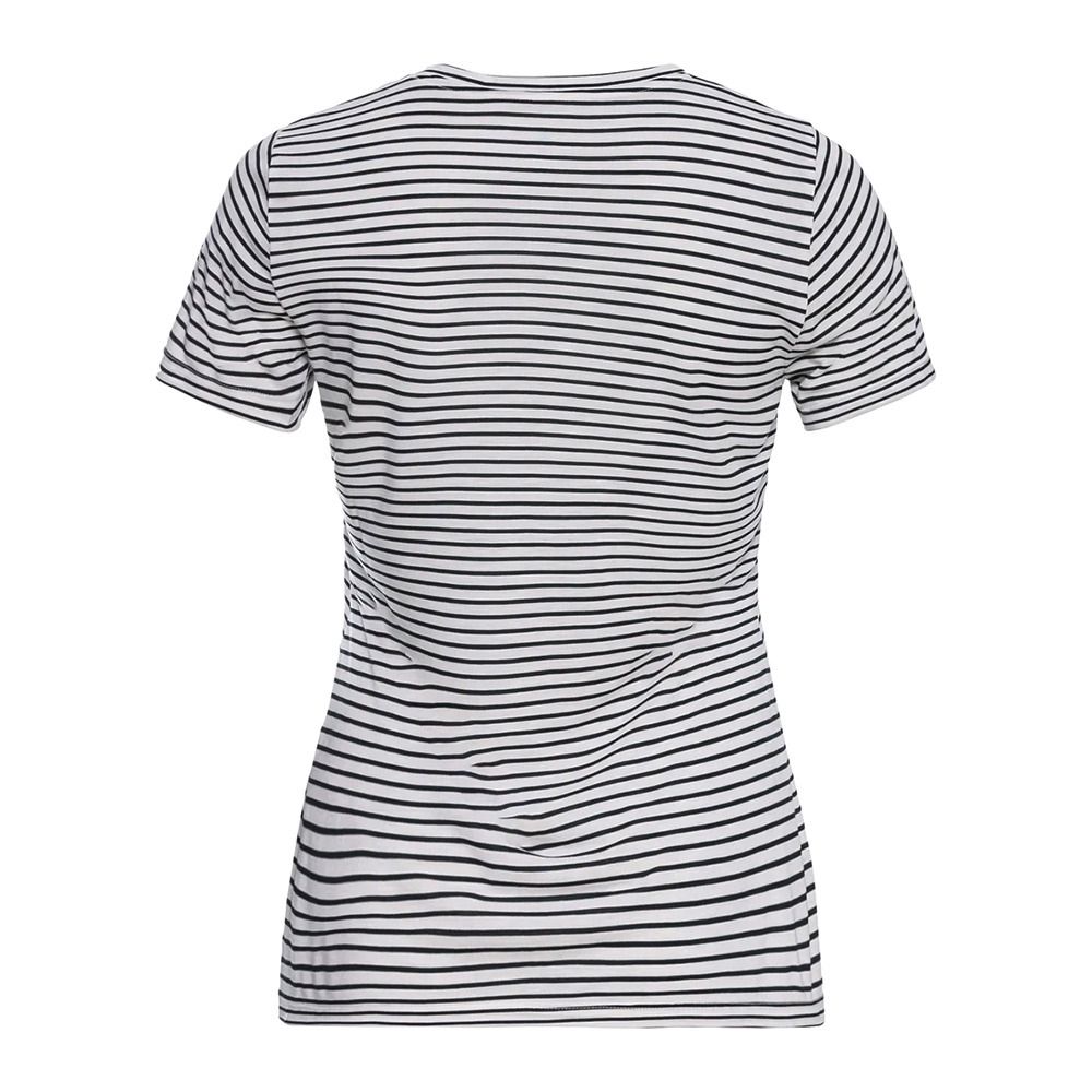 Odlo HALDEN STRIPES - Tee-shirt Femme white/dark sapphire