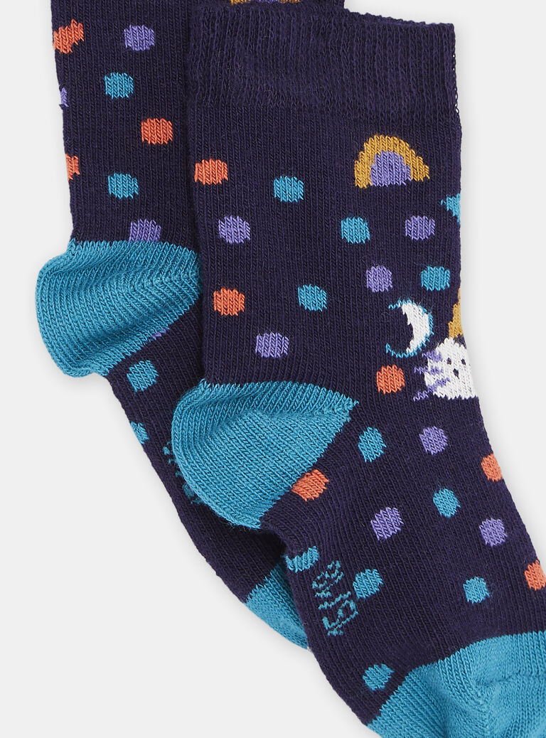 Chaussettes violettes à motifs à pois bébé garçon