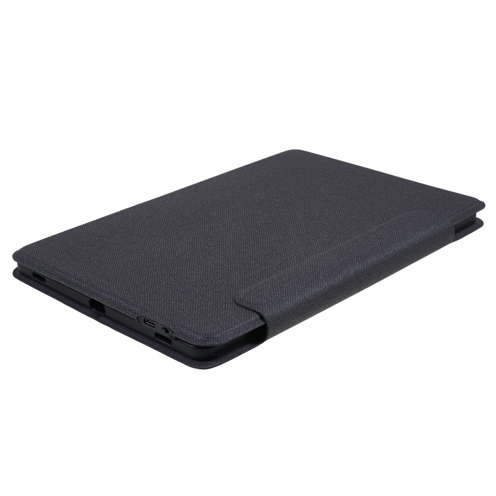 Samsung Galaxy Tab S10 FE / Tab S9 FE / Tab S9 Leder Tasche mit Bluetooth Tastatur   Touch Pad und S Pen Halter (QWERTY) - Schwarz