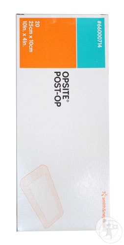 Smith&Nephew Opsite Post-Op Pansement Adhésif Avec Compresse Centrale 25x10cm Pièces 20 (66000714)