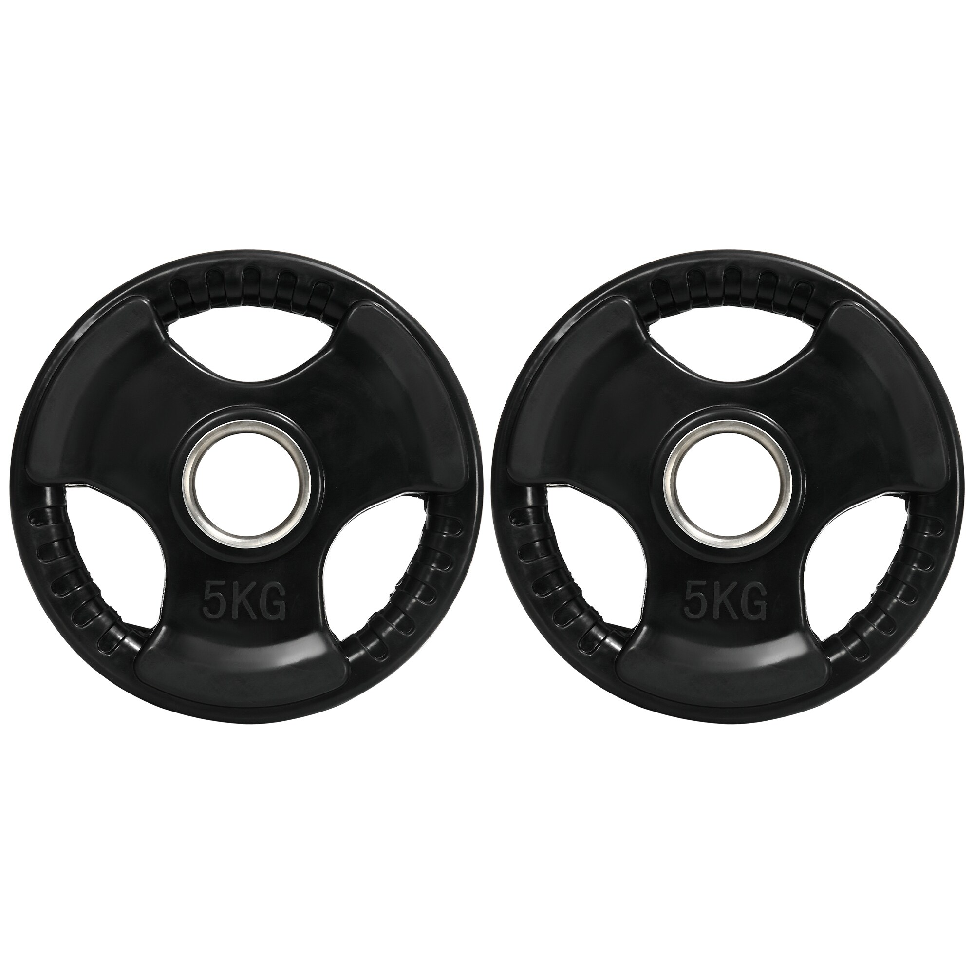 SPORTNOW Hantelscheibe mit 5 cm Bohrung schwarz 24L x 24B x 3,5H cm