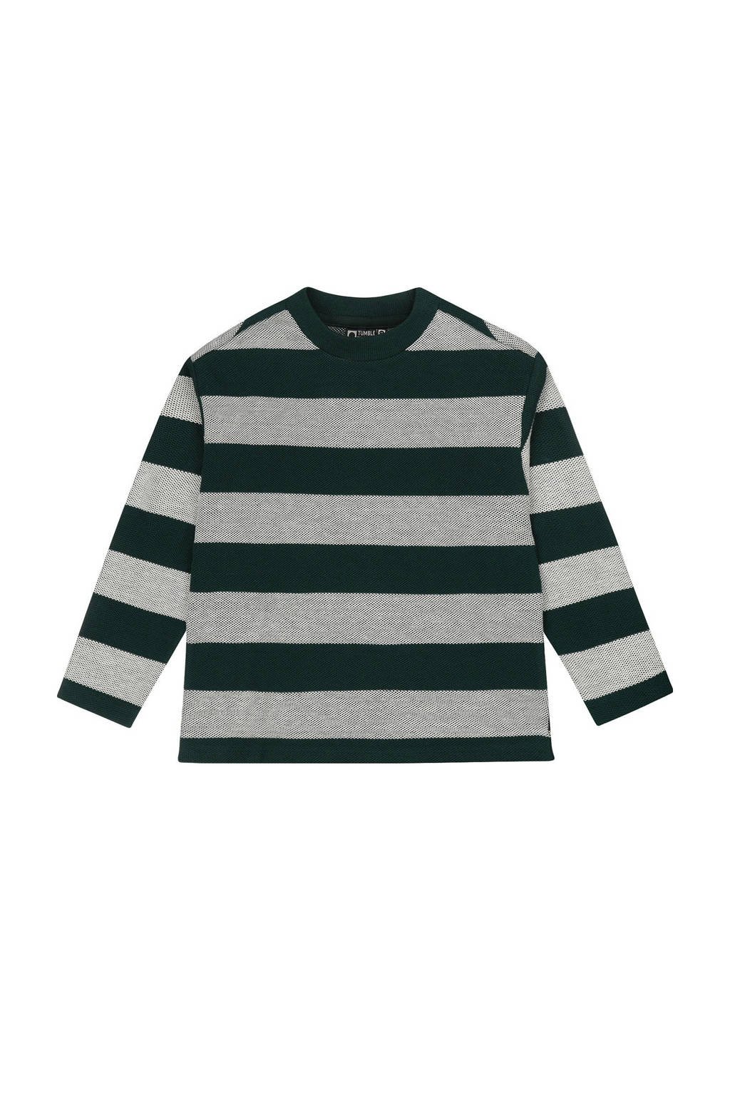 Tumble 'n Dry gestreepte longsleeve Mittelberg donkergroen