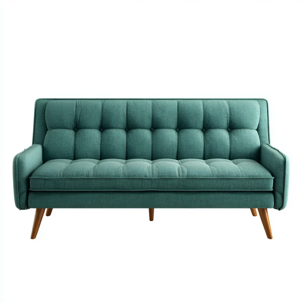 2-Sitzer-Sofa Stoffbezug 180x85x75 cm – Türkis – Retro Design