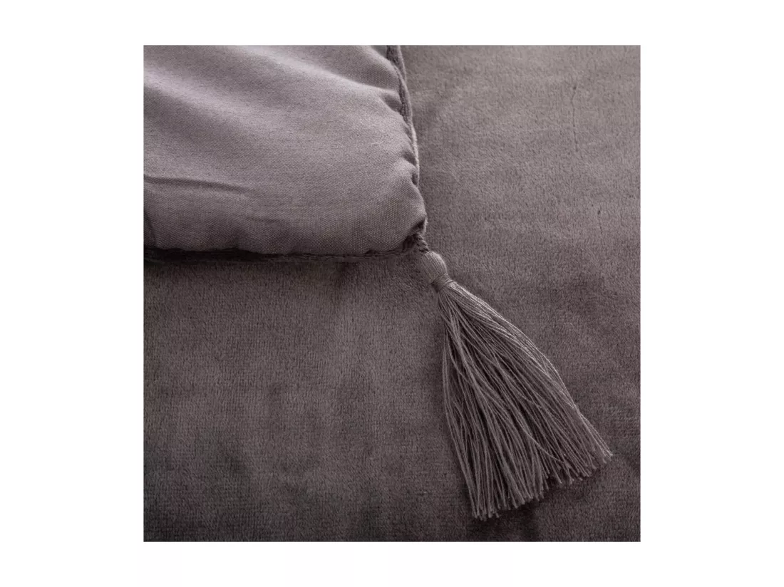 Edredon couverture en Velours Gris 80 x 180 cm