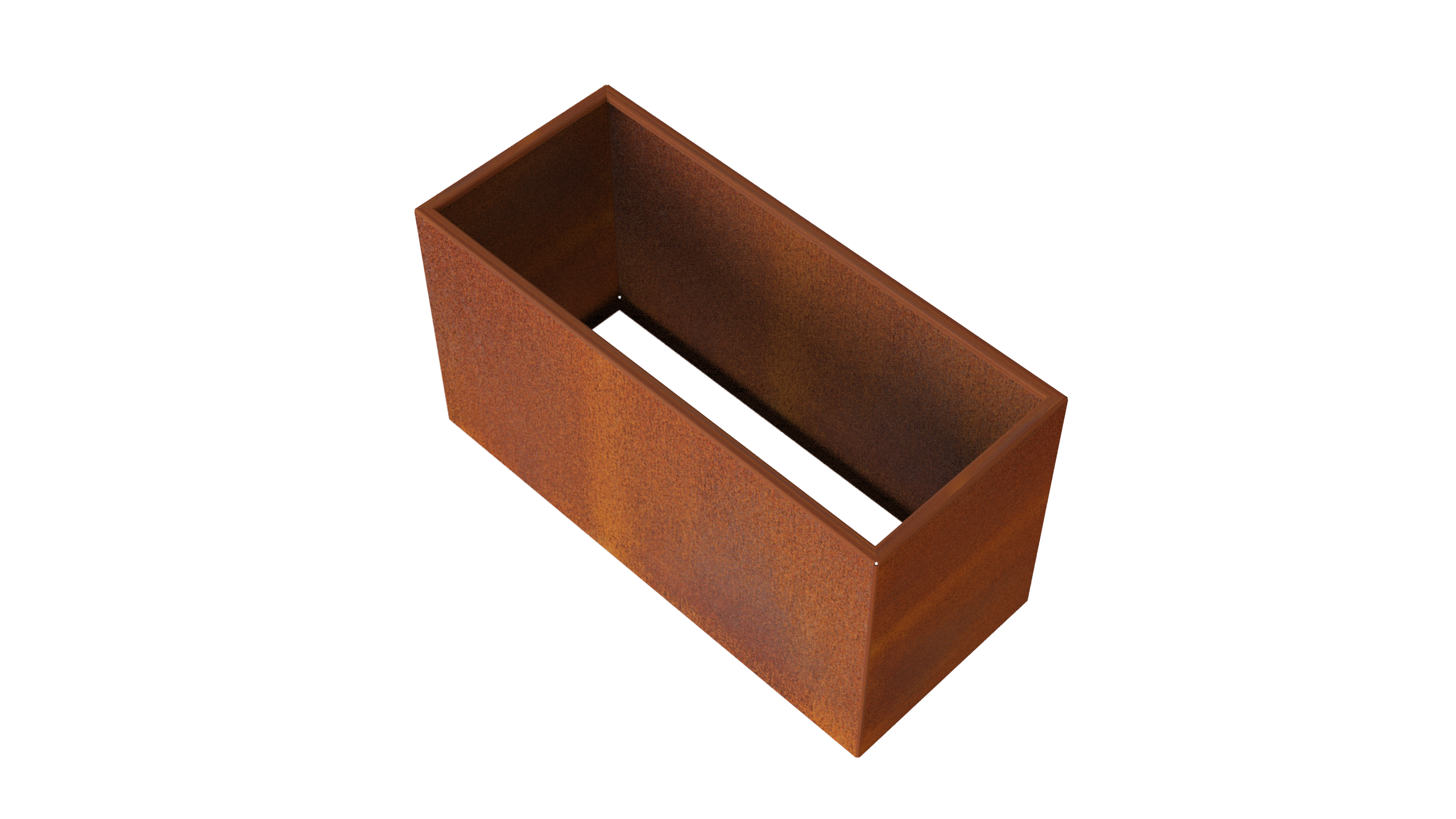 Jardinière bac à fleurs métal PREMIUM Ep 2mm acier corten 60x30x37,5cm