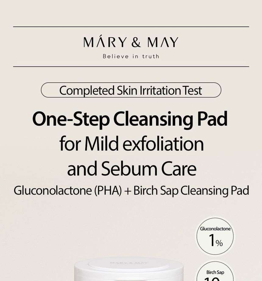Mary&May - Gluconolacton (PHA) + Betula Alba sapreinigingspad