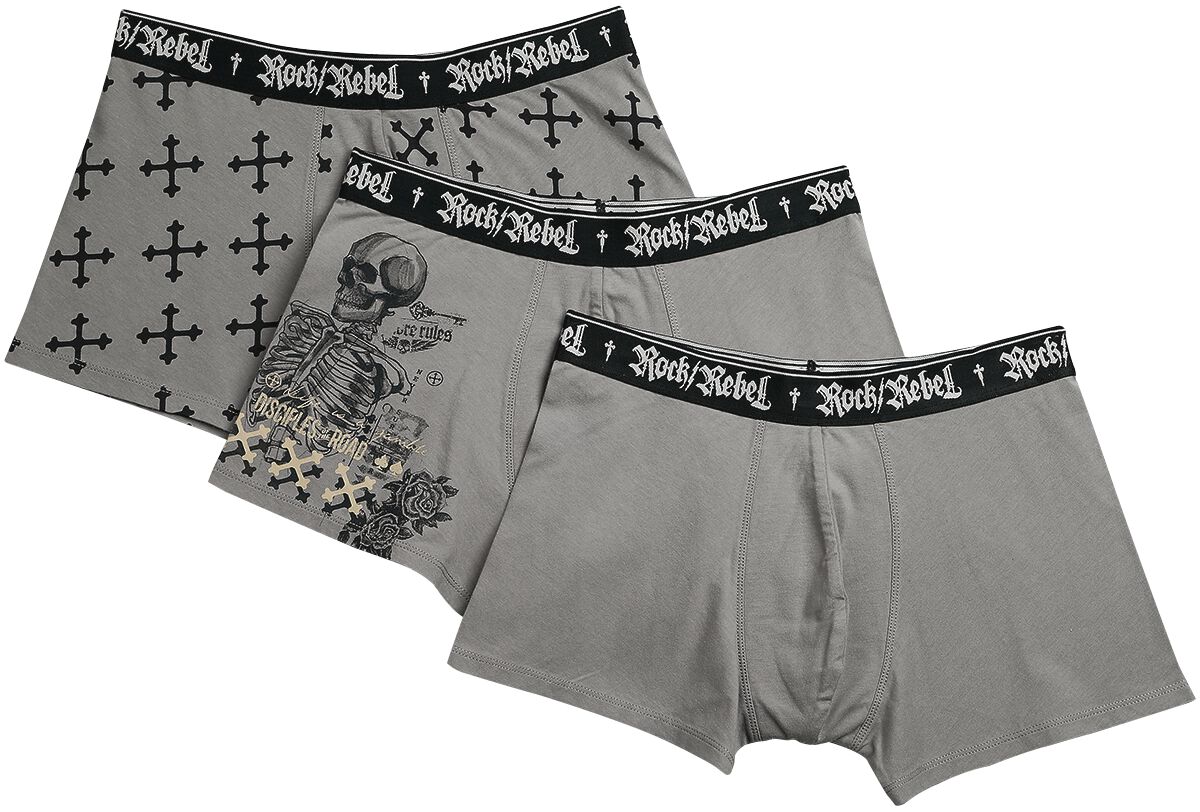 Lot De 3 Paires de Boxers Imprimés | Rock Rebel by EMP Lot de Boxers