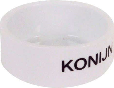 Konijnen eetbak steen 12 cm wit