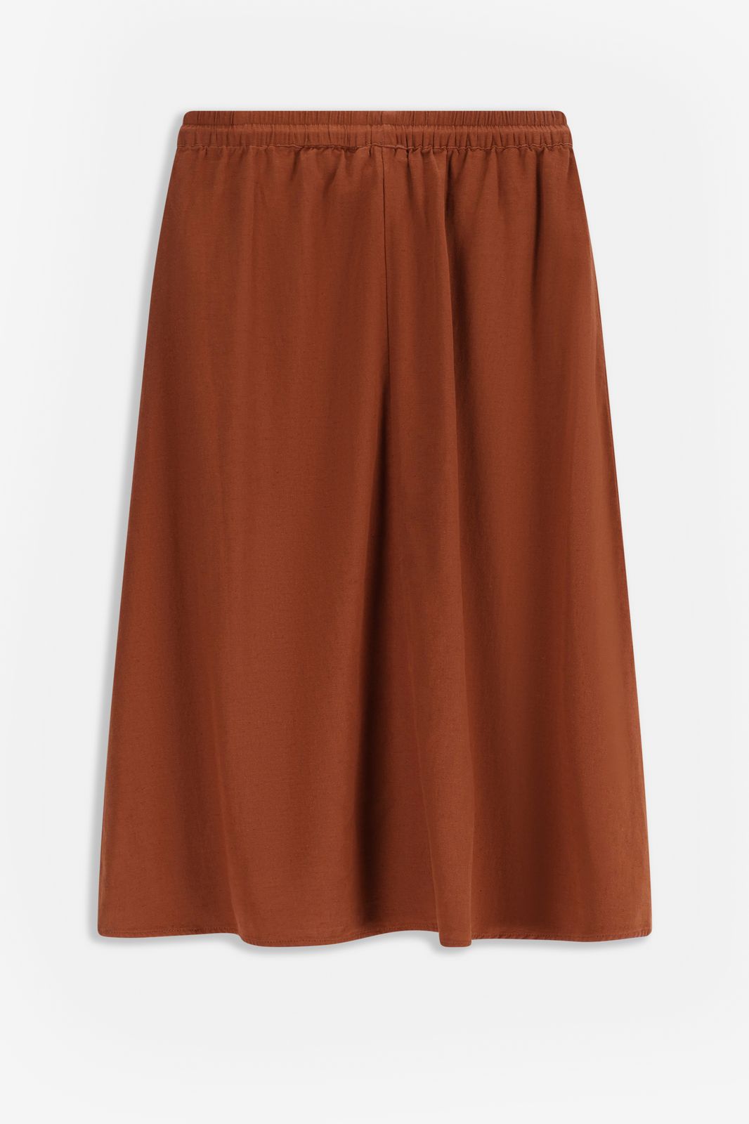 Bruine linnen midi rok