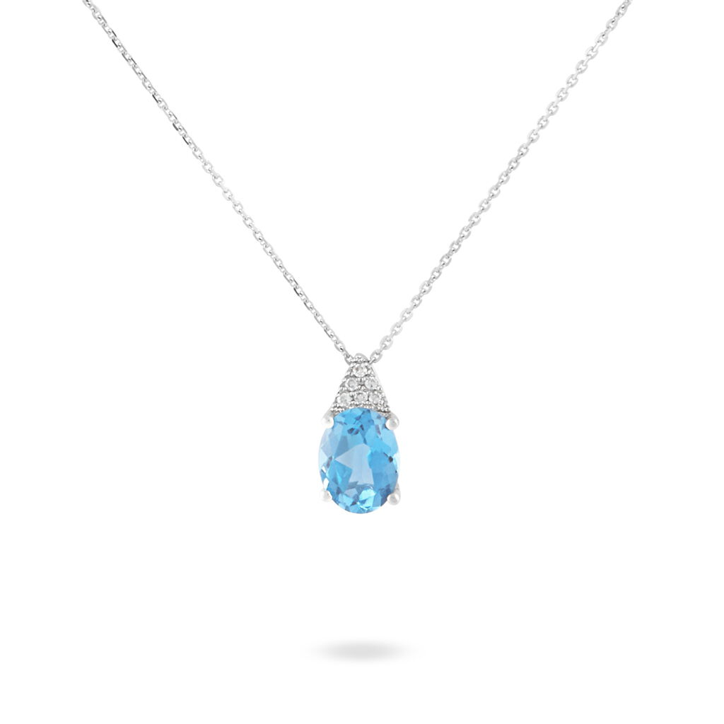 Collier Britney Or Blanc Topaze Et Oxyde De Zirconium
