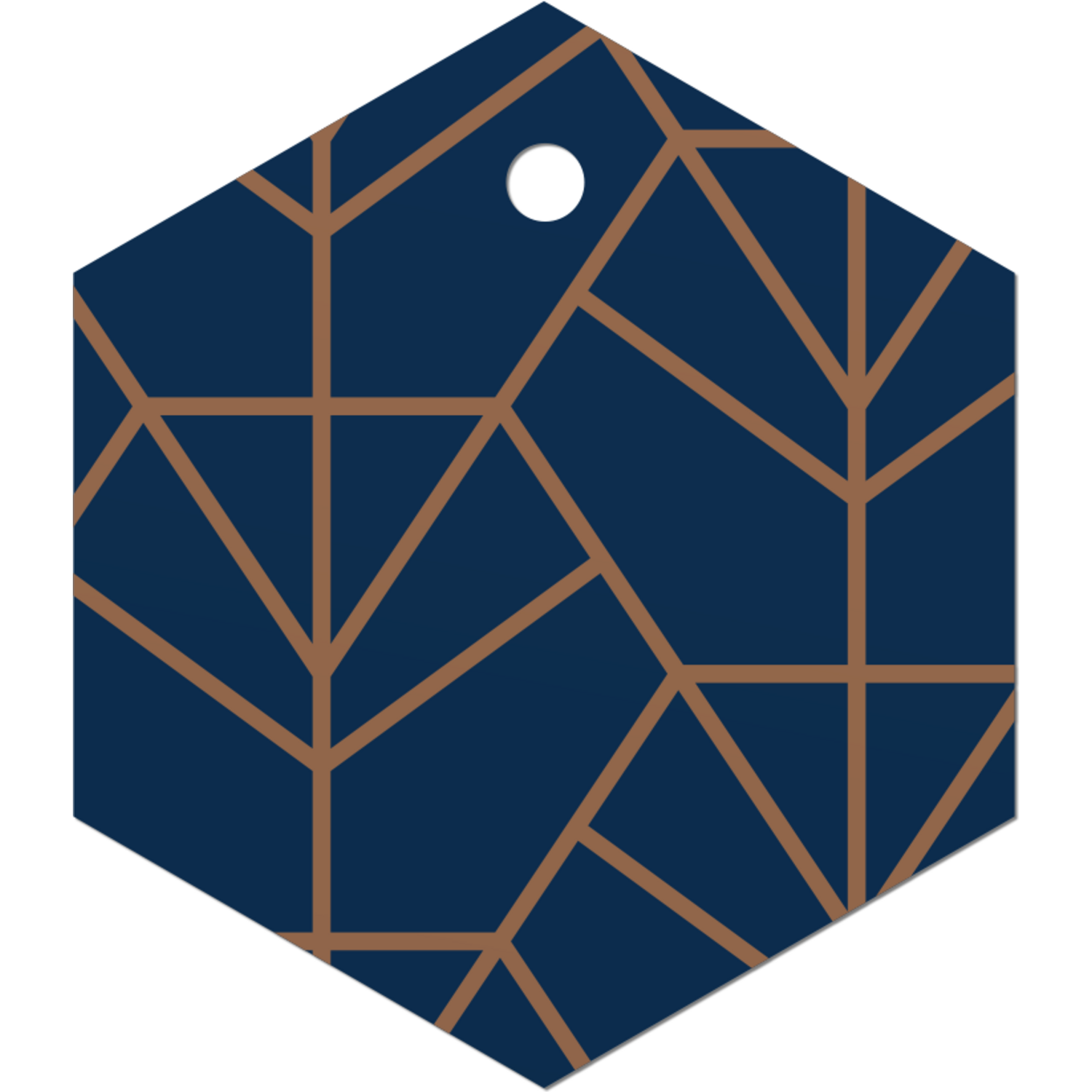 Hangtag, Blue diamond, 60x69mm, kraftpapier, blauw/koper