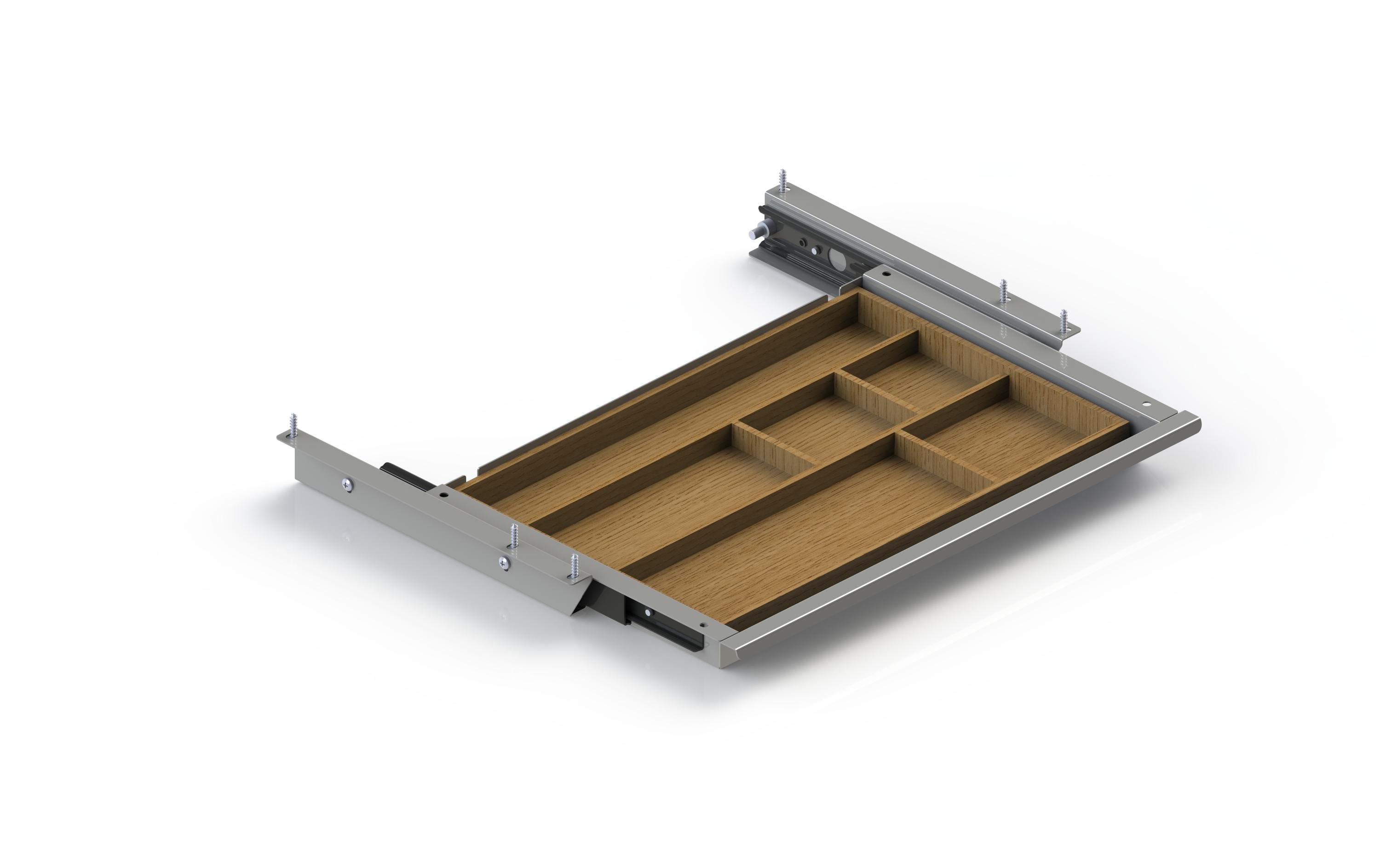 Materialschublade SN 43.4 x 4.4 x 26 cm, SilberSchublade für Ihren Schreibtisch
