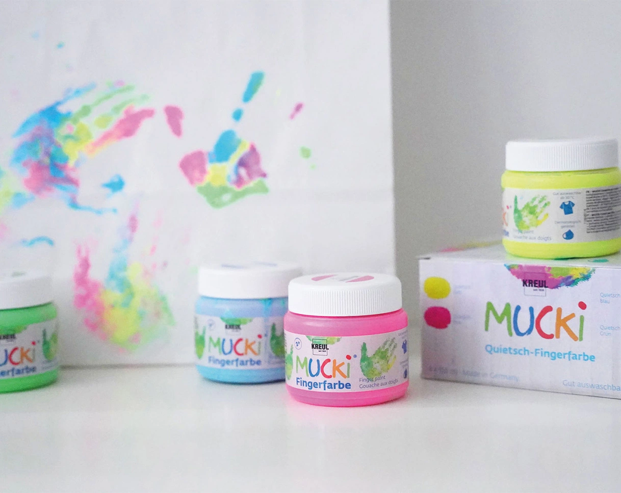 Quietsch-Fingerfarbe MUCKI® 4er-Set