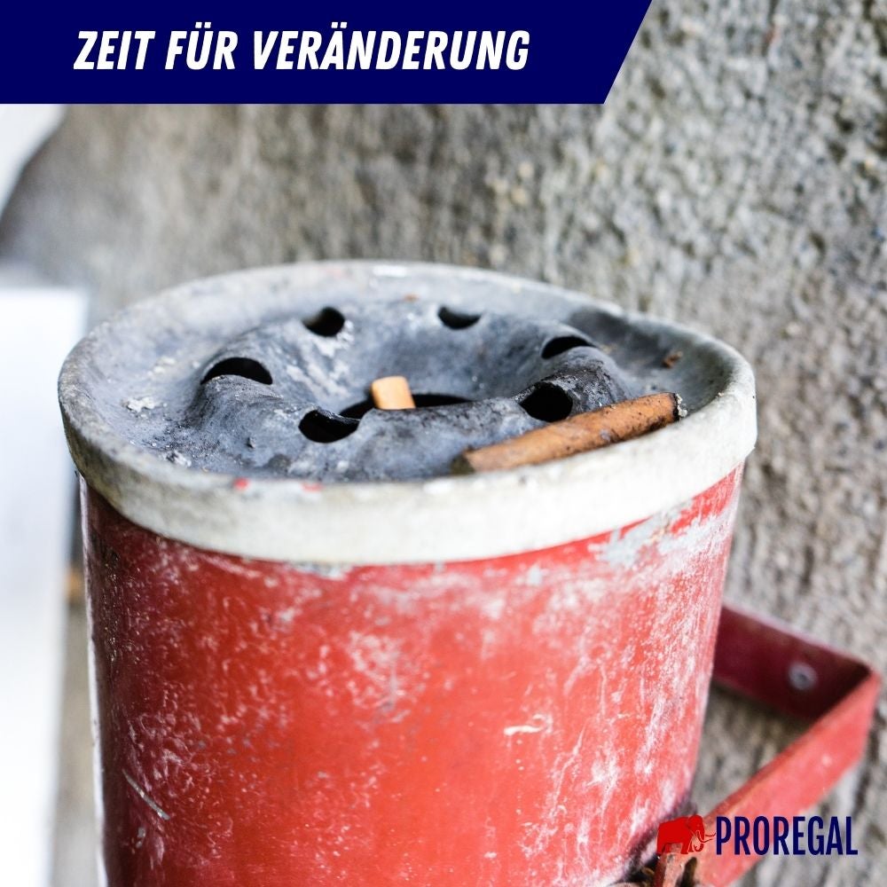 PROREGAL Ronde brandblussende wandasbak 2 liter HxØ 16 x 16 cm Metaal Zilver Met Zwart Deksel