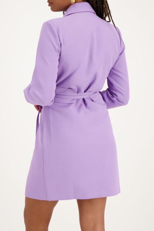 Paarse blazer jurk met ceintuur