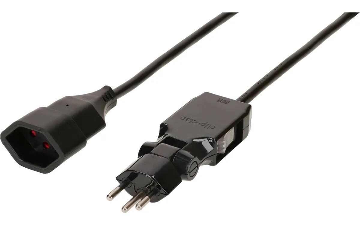Verlängerungskabel 3 m T13 - T12 Clip-Clap, SchwarzTD-Verlängerungskabel 3 m Schwarz, 3 x 1 mm2, T12 - T13